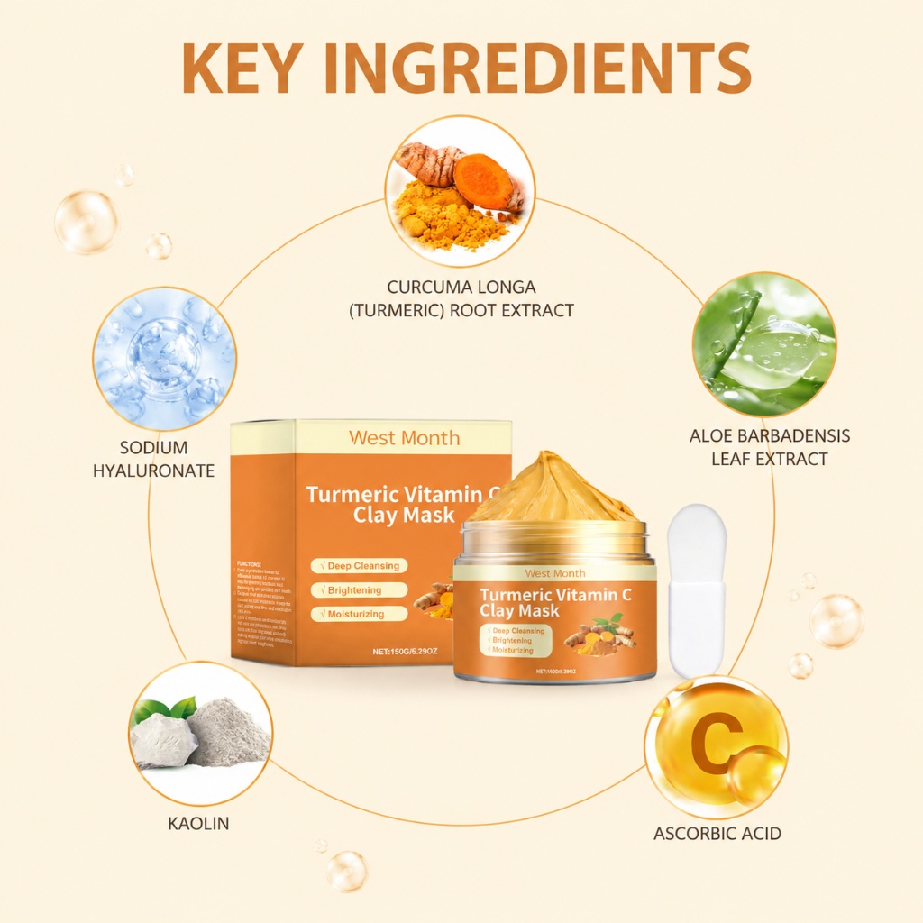 Turmeric Vitamin C Clay Mask D - Mud Mask Kaolin 评论和价格