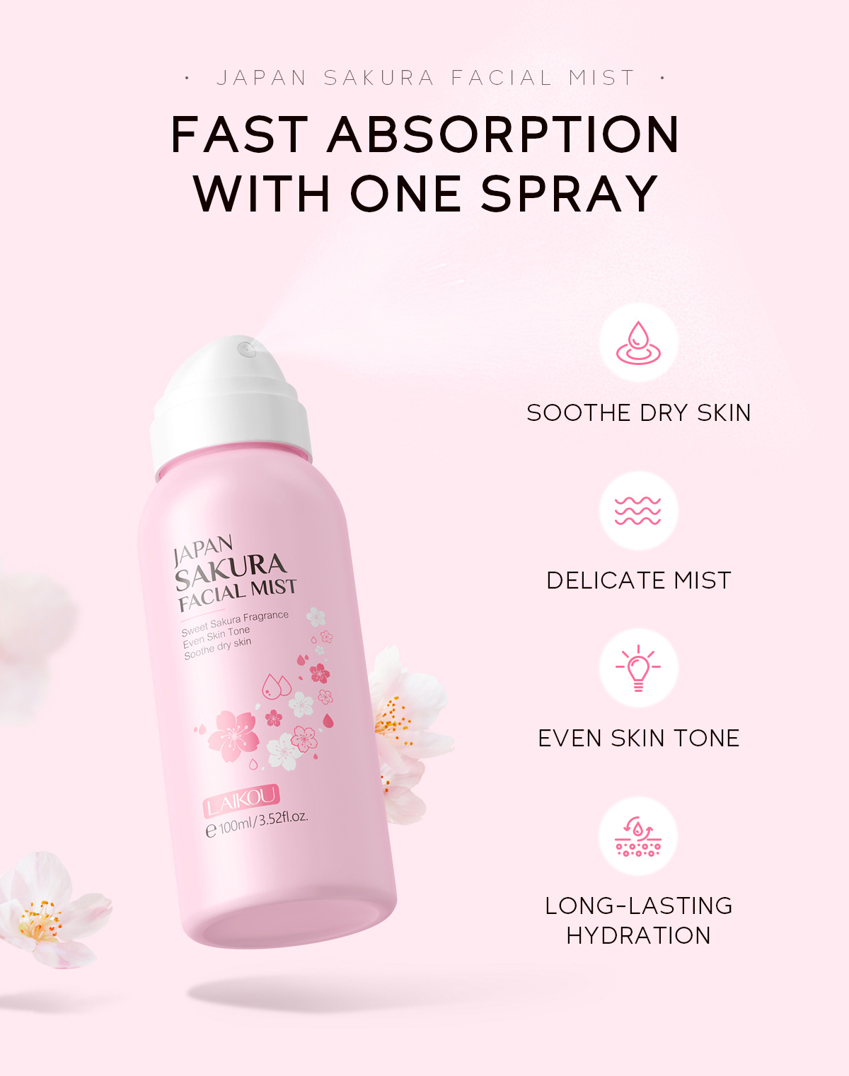LAIKOU Sakura Facial Mist Brig - Niacinamide Brightening Serum 评论和价格