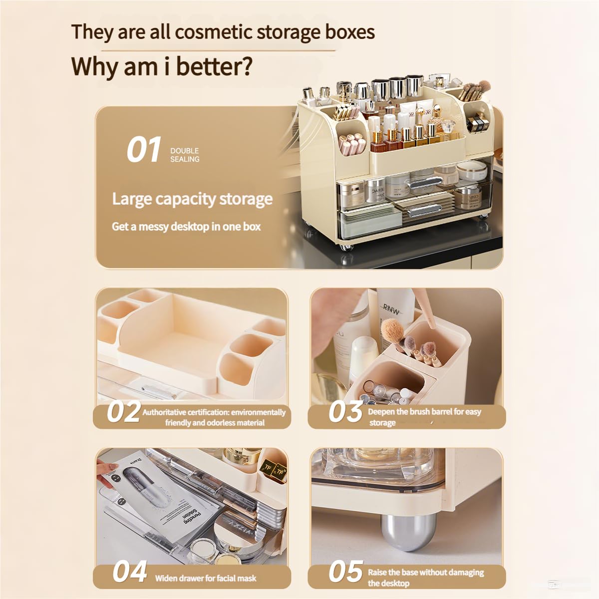 Makeup Organizer with Drawers  - Skincare B Erl 评论和价格